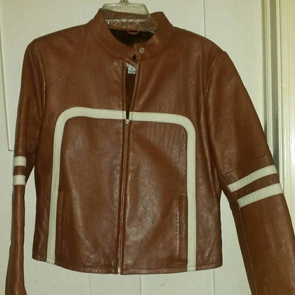 Leather riding jacket